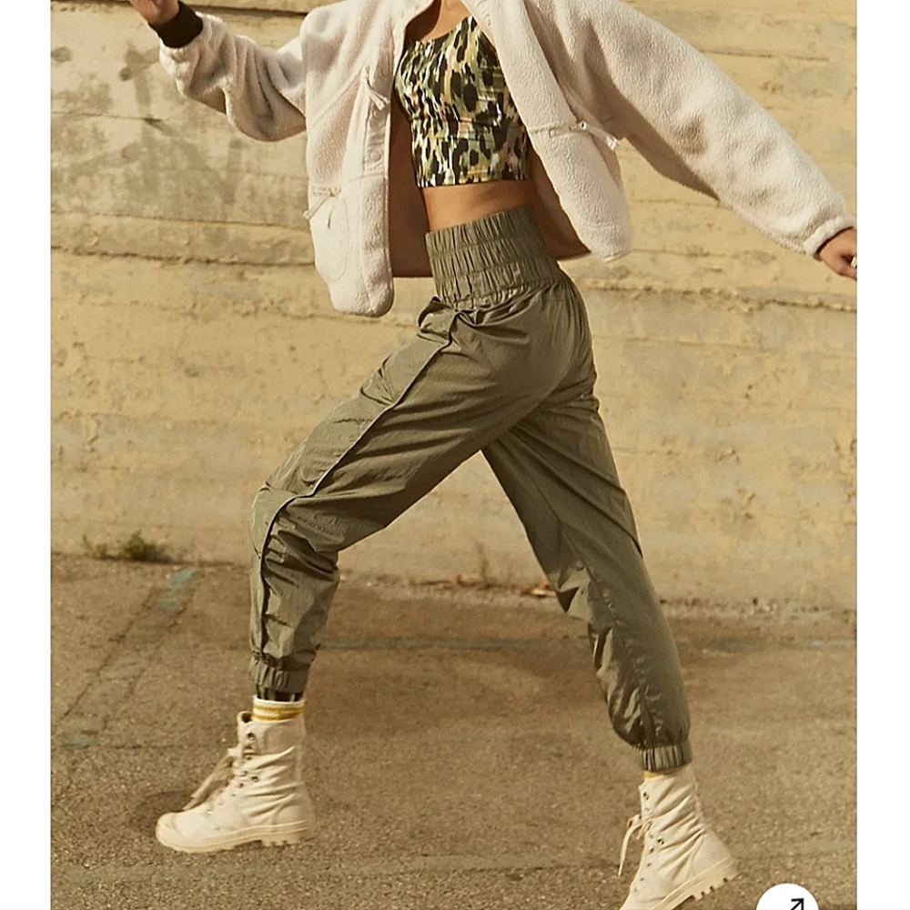 Free People Olive Green Track Pants